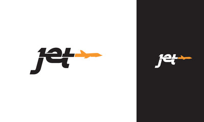 Jet Airplane Logo Design With Wordmark