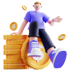 3d Illustration of Financial Success Profit