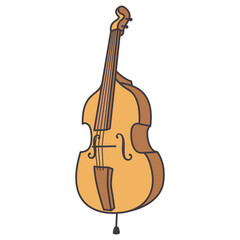 Naklejka premium Upright Bass in Isometric View on Transparent Background Musical Instrument Illustration