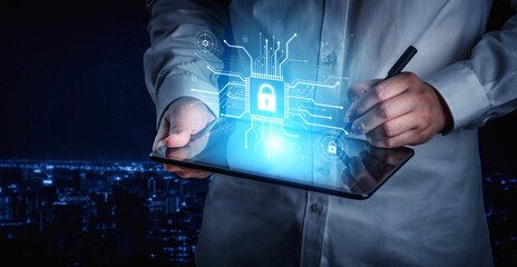 Cyber security system protecting digital infrastructure. Cyber security ensures data safety,...