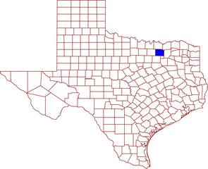 Detailed vector map of Texas highlighting Collin County, a highly populous and affluent North Texas suburban territory, central to the rapidly growing Dallas-Fort Worth metropolitan area.

