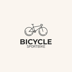 Fototapeta premium bicycle line art design logo vector illustration.