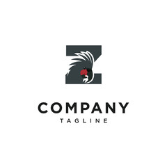 Letter Z Palm Cockatoo Logo Icon Vector