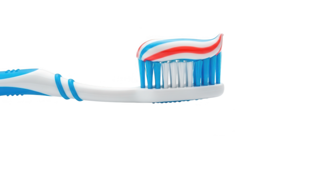 Fresh Toothbrush With Striped Toothpaste Isolated On Black