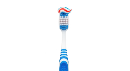 Toothbrush With Striped Toothpaste Isolated On Black