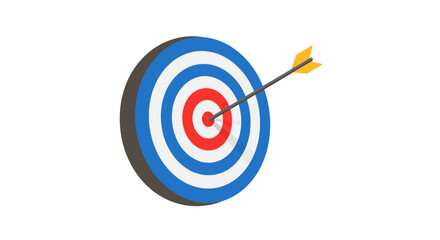 Arrow hitting the bullseye of a target, symbolizing accuracy and success.