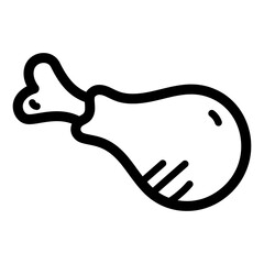 Simple outline drawing of a chicken leg on a transparent background simple and easy to use for various design needs vector illustration