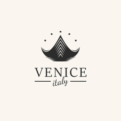venice boat logo icon design  vector illustration.