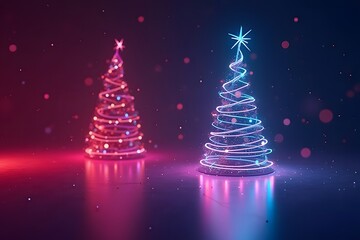 stylized neon The fun gradient background the season, while the merry Christmas tree design enhances every festive occasion