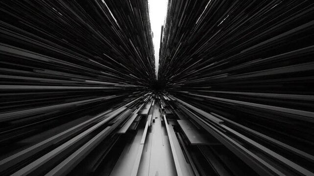 Futuristic abstract composition with dynamic lines converging.