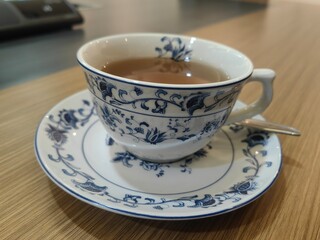 cup of tea with beautiful pattern