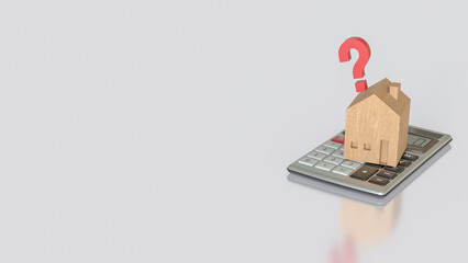The House on Calculator for Property or real estate concept 3d Rendering.