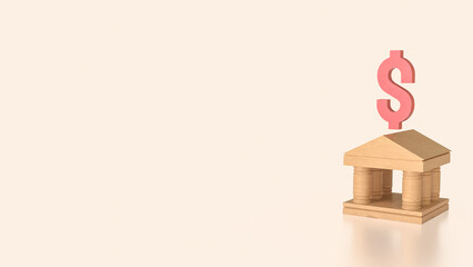 The Bank Building for Earn or save concept 3d Rendering.