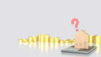 The House on Calculator for Property or real estate concept 3d Rendering.