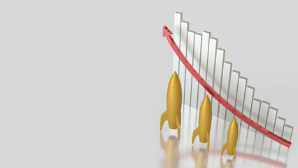 The Rocket for Business concept 3d Rendering.