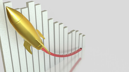The Rocket for Business concept 3d Rendering.