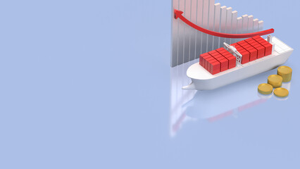 The Ship for Transport or Business concept 3d Rendering.