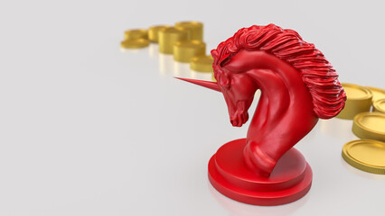 The Unicorn Chess for Business concept 3d Rendering.