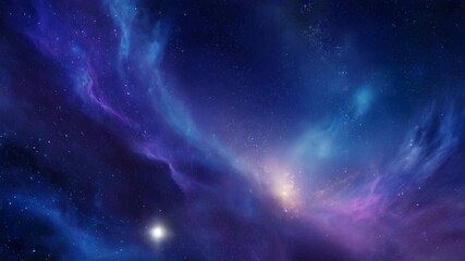 Animated journey through a colorful space nebula. Flying through a glowing galaxy with twinkling stars and cosmic dust. Abstract vertical video background - Powered by Adobe
