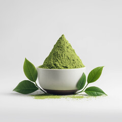 Matcha powder in white cup
