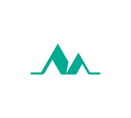 Modern teal mountain logo for business and outdoor adventure branding, simple and minimal design
