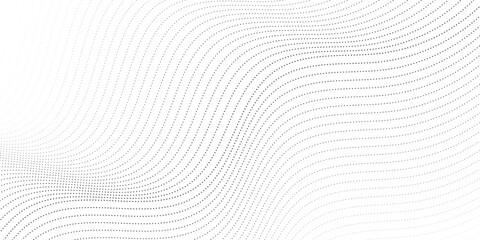 Undulate gray wave swirl. frequency soundwave; twisted curve lines with blend effect. Technology, data science, geometric border pattern. Isolated on white background. Vector illustration	