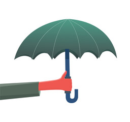 Hand Holding Open Umbrella for Protection and Shelter