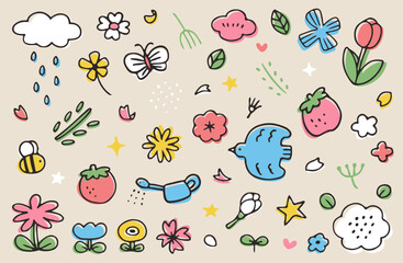 自然イメージのイラストセット