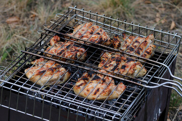 grilled chicken on the grill