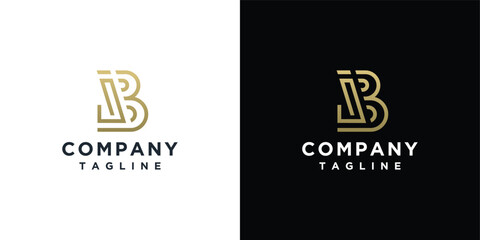 monogram letter JB logo is made with lines, a design for a luxurious, elegant and simple business.	