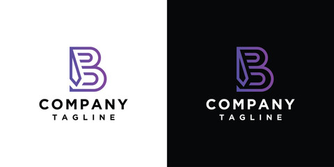 Letter B tie logo design. Vector letter logo.