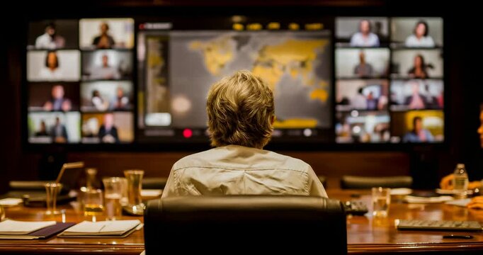 Remote Collaboration Map Backdrop Multiple Time Zones