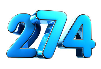 Blue number 274 3d illustration. Advertising signs. Product design. Product sales