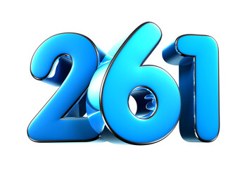 Blue number 261 3d illustration. Advertising signs. Product design. Product sales