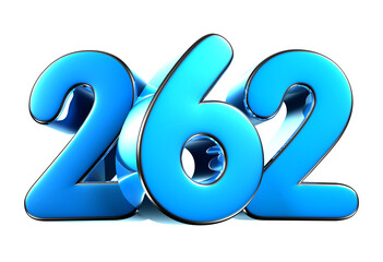Blue number 262 3d illustration. Advertising signs. Product design. Product sales