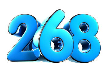 Blue number 268 3d illustration. Advertising signs. Product design. Product sales