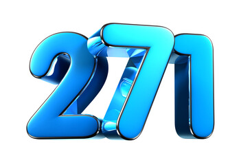 Blue number 271 3d illustration. Advertising signs. Product design. Product sales