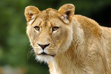 Obraz premium ferocity,lioness,mane,kingdom,savanna,beast,gaze,predator,hunt,strength,portrait,nature,wildlife,habitat,fur,africa,eyes,animal,power