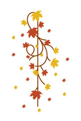 Fototapeta premium Autumn Maple Branch Design – Fall Leaves Vector Illustration
