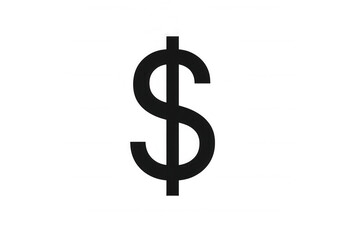 Fototapeta premium Dollar sign icon representing currency, finance, wealth, and economy on transparent background