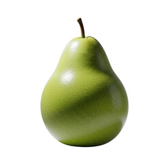 Isolated green pear on black plain background isolated illuustration on transparent background