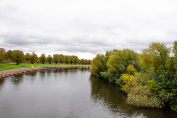 A landscape view with the river Trent and trees turning colour as autumn approaches.