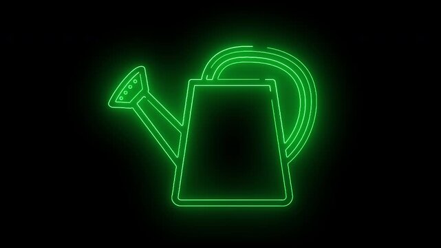 Glowing blue neon sensor module icon showing electronic component for automation and industrial data detection system