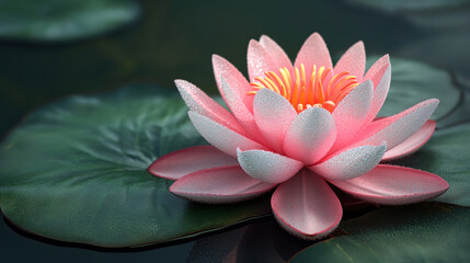 Pink lotus flower in full bloom