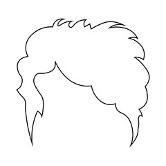 Hand Drawn Man Hairstyle. Vector Line Art