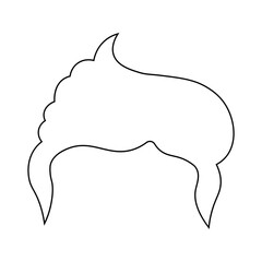 Hand Drawn Man Hairstyle. Vector Line Art