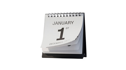 A close-up shot of a January 1st calendar, symbolizing new beginnings and fresh starts.