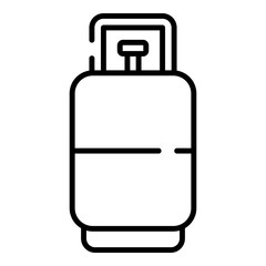 Gas cylinder black line icon