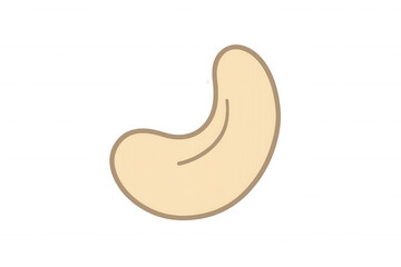 Cashew nut illustration icon, healthy food snack, allergen, vegan protein, gourmet ingredient, transparent background