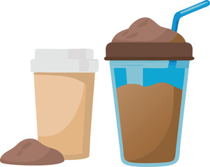 A glass filled with coffee and ice cream, topped with a straw, showcasing a delicious dessert beverage.